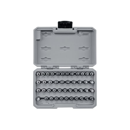 Tekton 1/4 Inch Drive Hex, Torx, Phillips, Slotted, Square Bit Socket Set (44-Piece) SHB90302